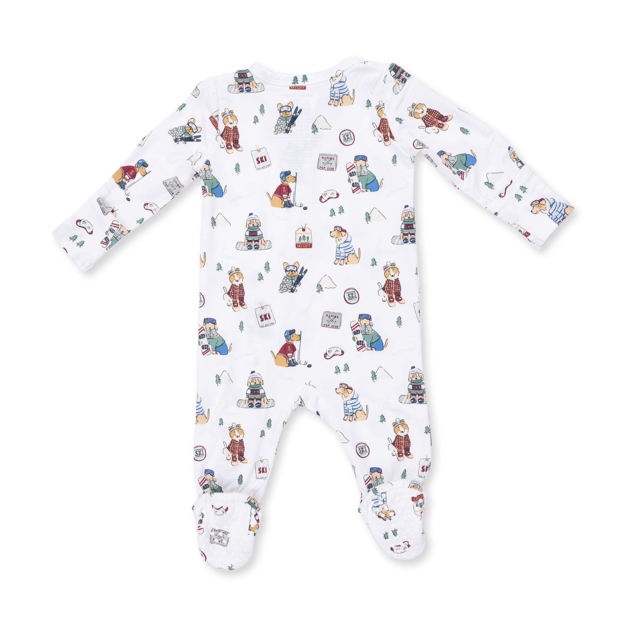 Angel Dear Angel Dear Winter Sports Dogs Green 2 Way Zipper Footie