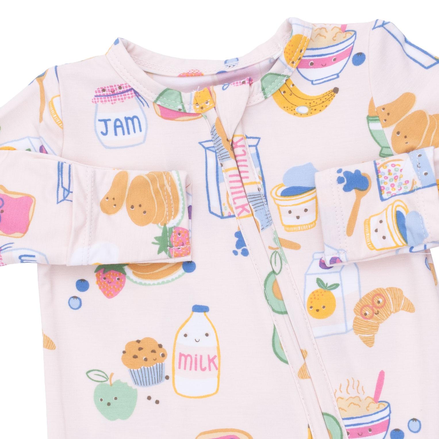 Angel Dear Angel Dear Breakfast Club Pink 2 Way Zipper Footie