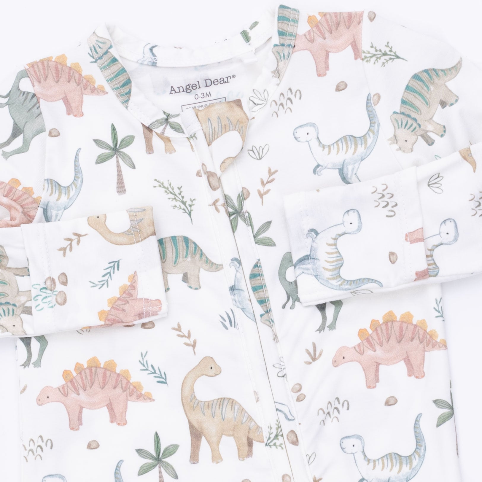 Angel Dear Angel Dear Sweet Baby Dinos 2 Way Zipper Footie