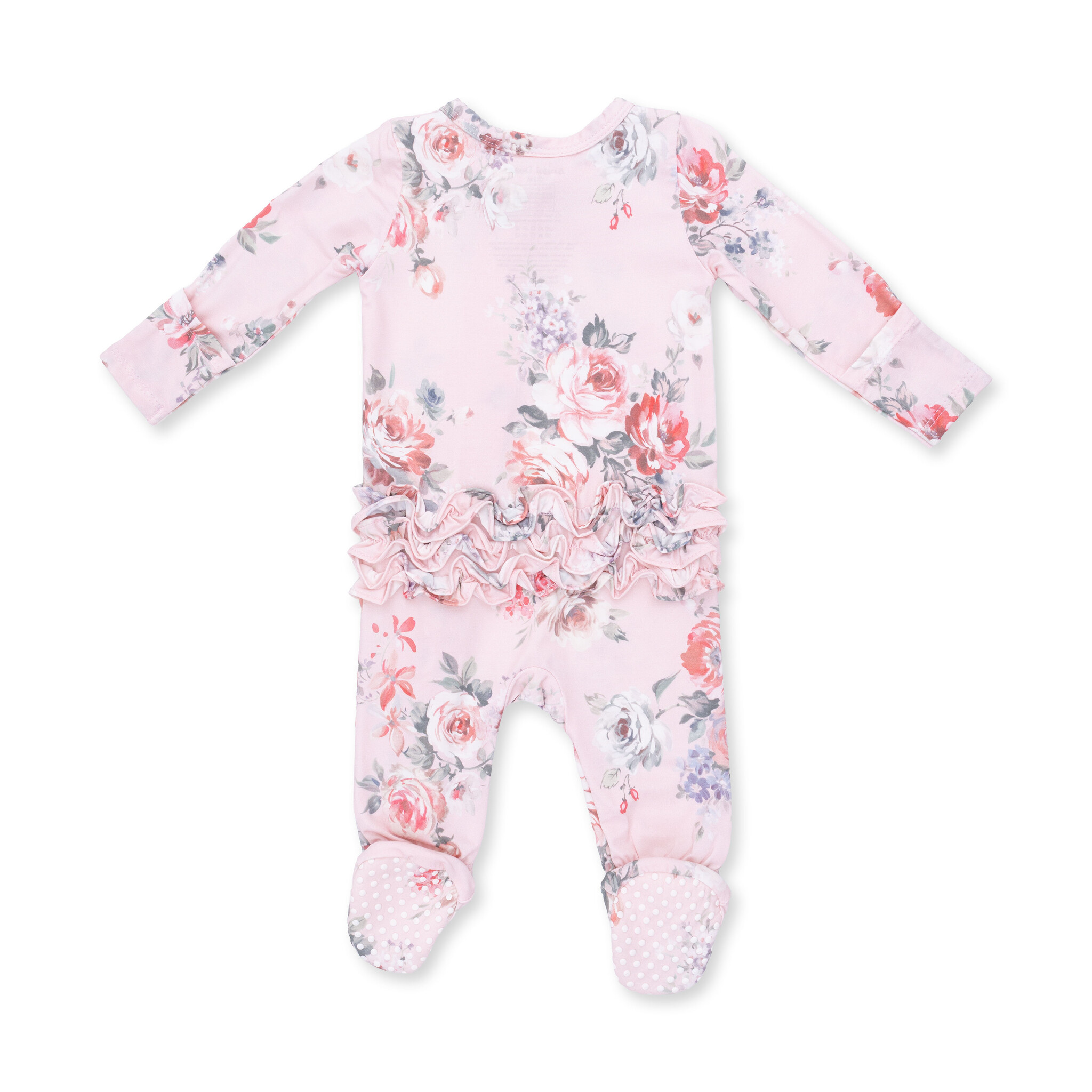 Angel Dear Angel Dear Painterly Rose Bouquets 2 Way Ruffle Back Zipper Footie