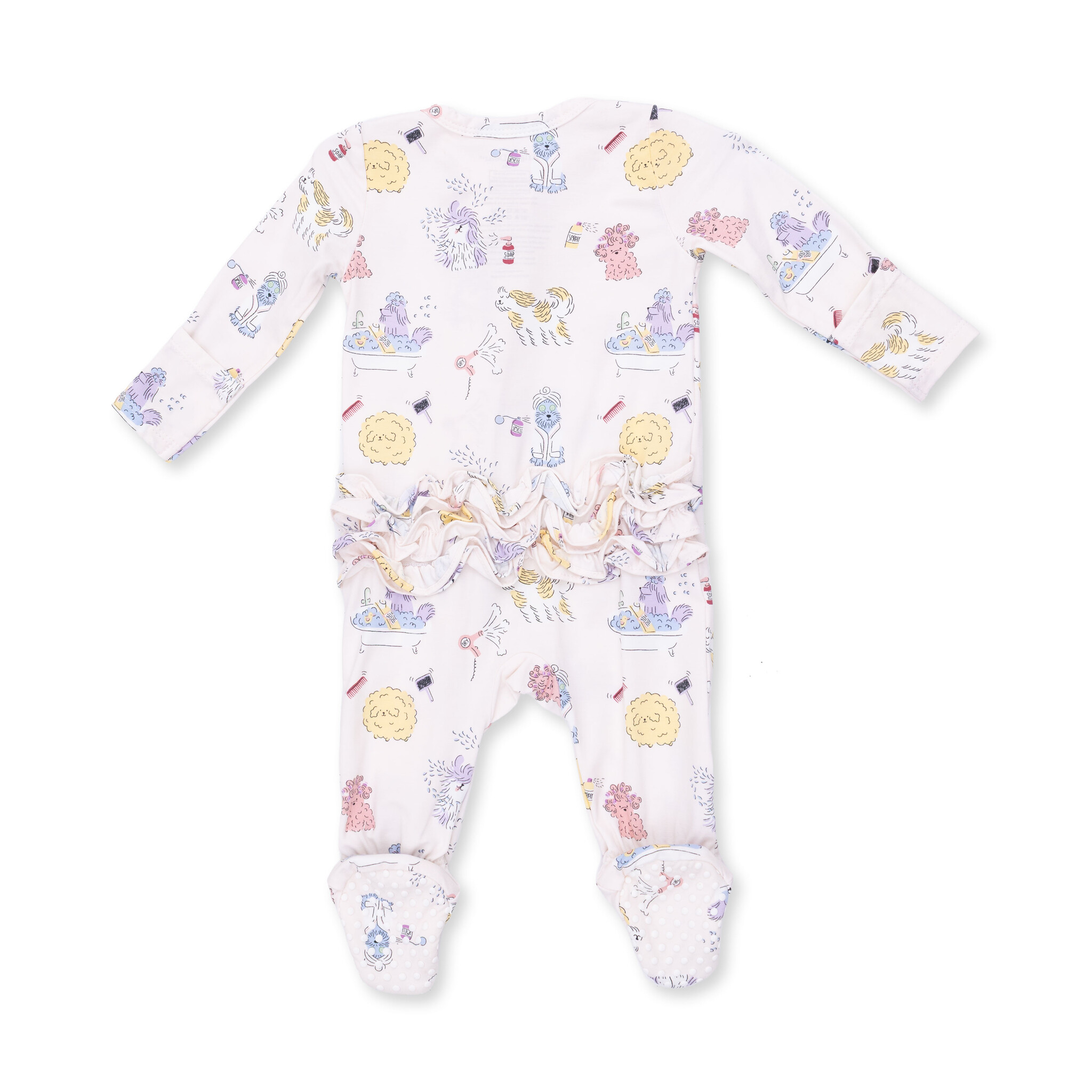 Angel Dear Angel Dear Spa Dogs 2 Way Ruffle Back Zipper Footie