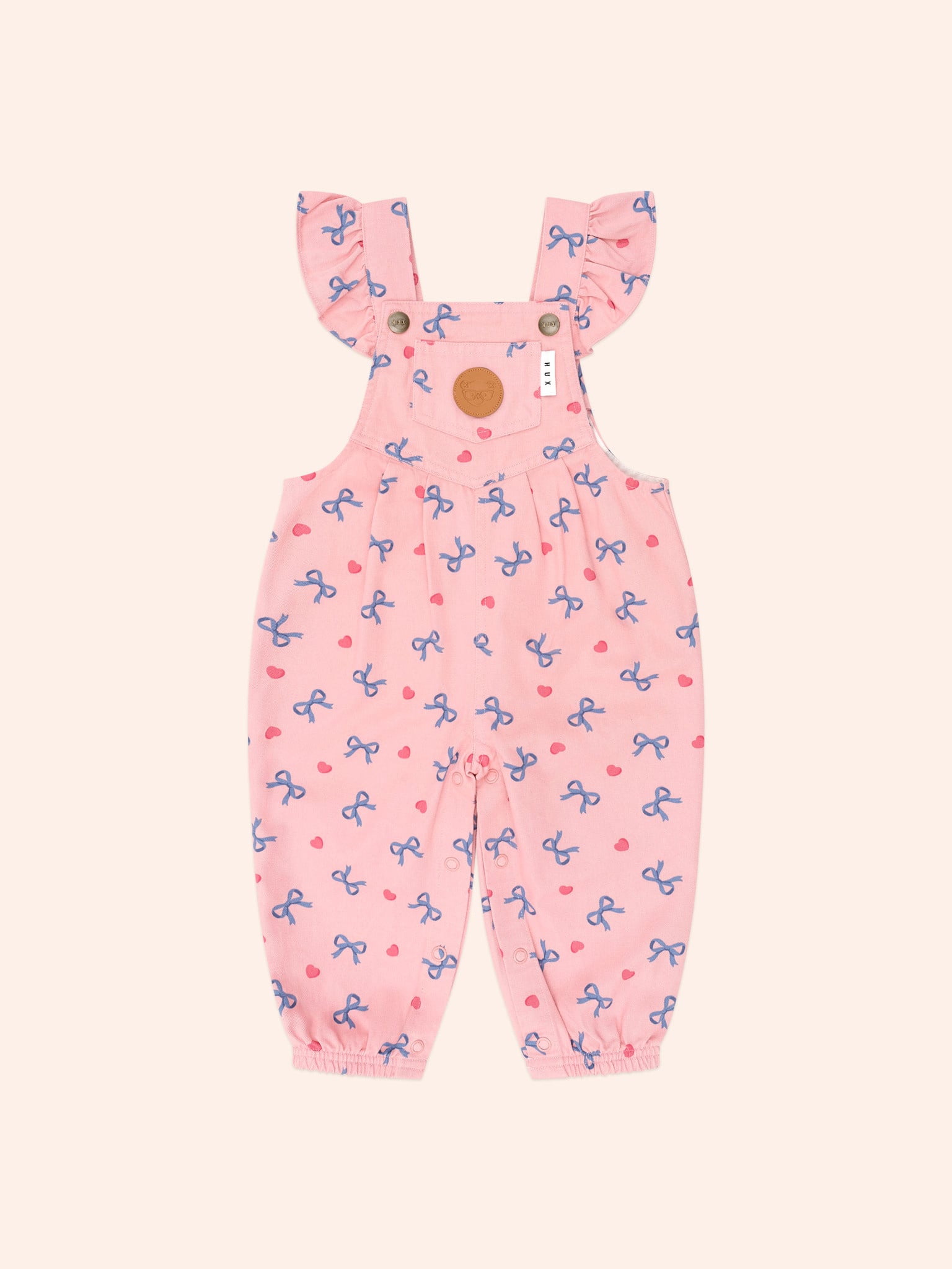 Huxbaby Huxbaby Hearts & Bows Frill Overalls