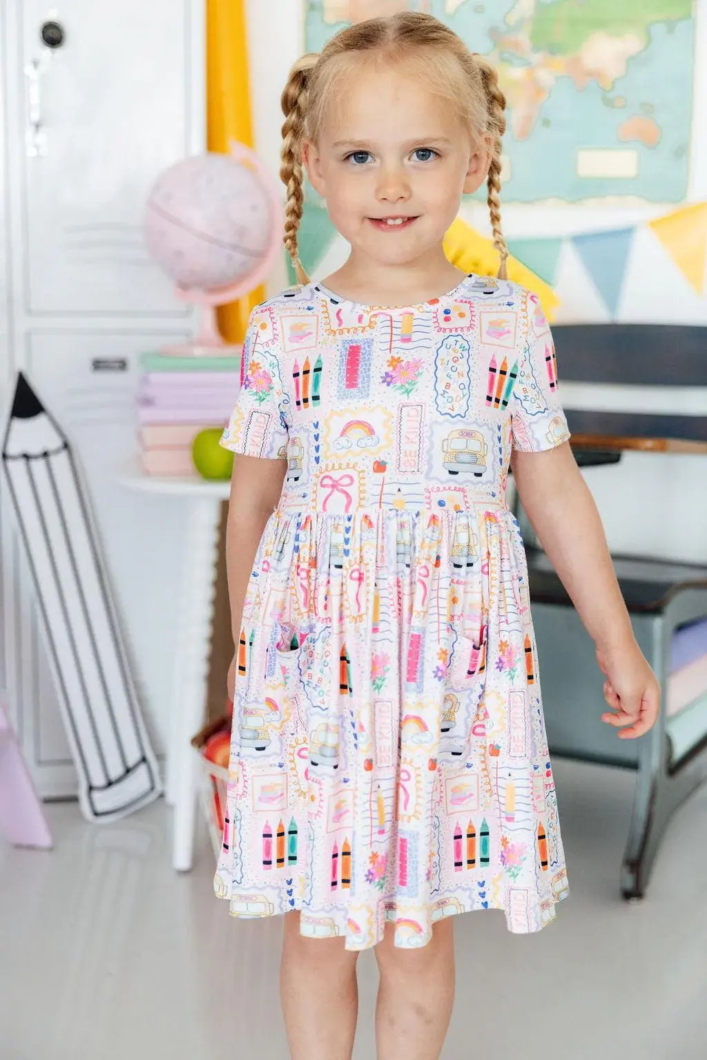 Mila & Rose Mila & Rose Art Class S/S Pocket Twirl Dress