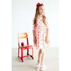 Mila & Rose Mila & Rose An Apple a Day 3/4 Sleeve Pocket Twirl Dress