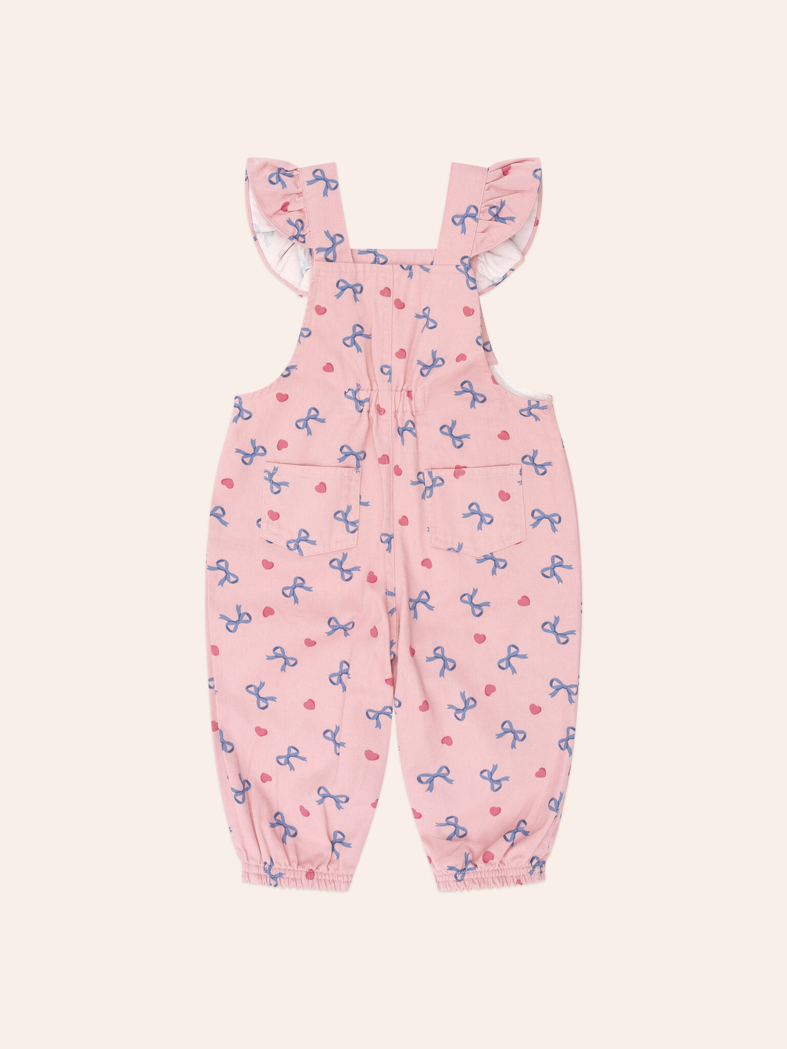 Huxbaby Huxbaby Hearts & Bows Frill Overalls