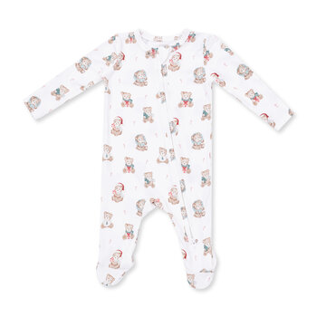 Angel Dear Angel Dear Christmas Teddy Bears 2 Way Zipper Footie