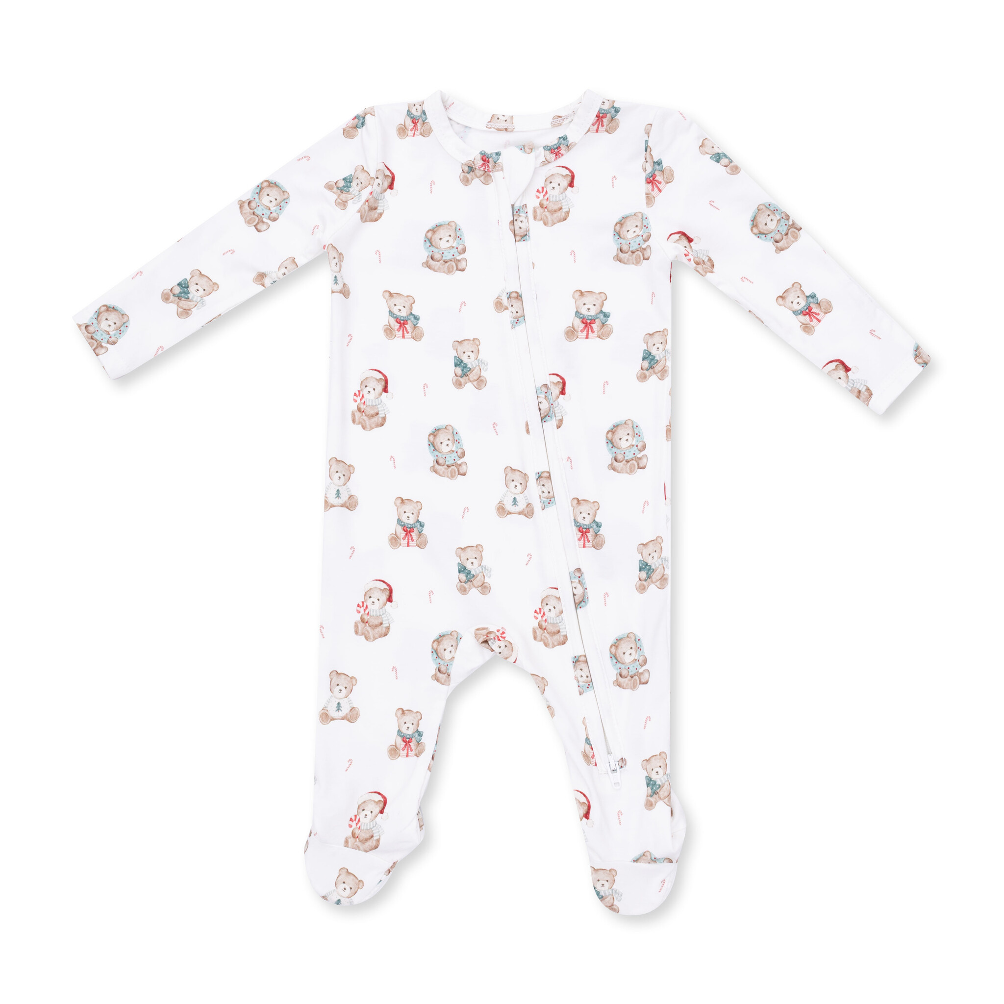 Angel Dear Angel Dear Christmas Teddy Bears 2 Way Zipper Footie