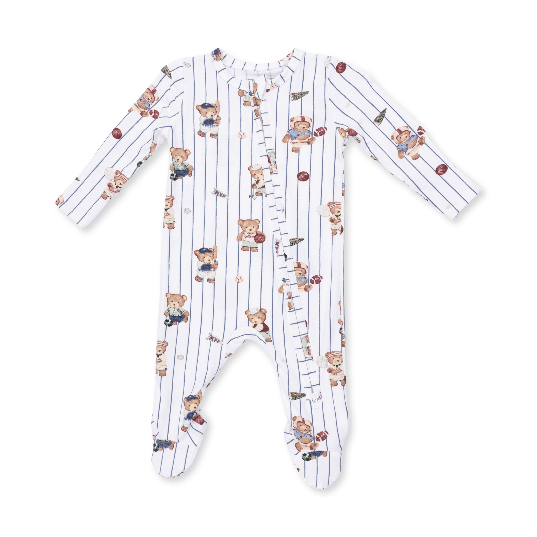 Angel Dear Angel Dear Mixed Sports Bears 2 Way Zipper Footie