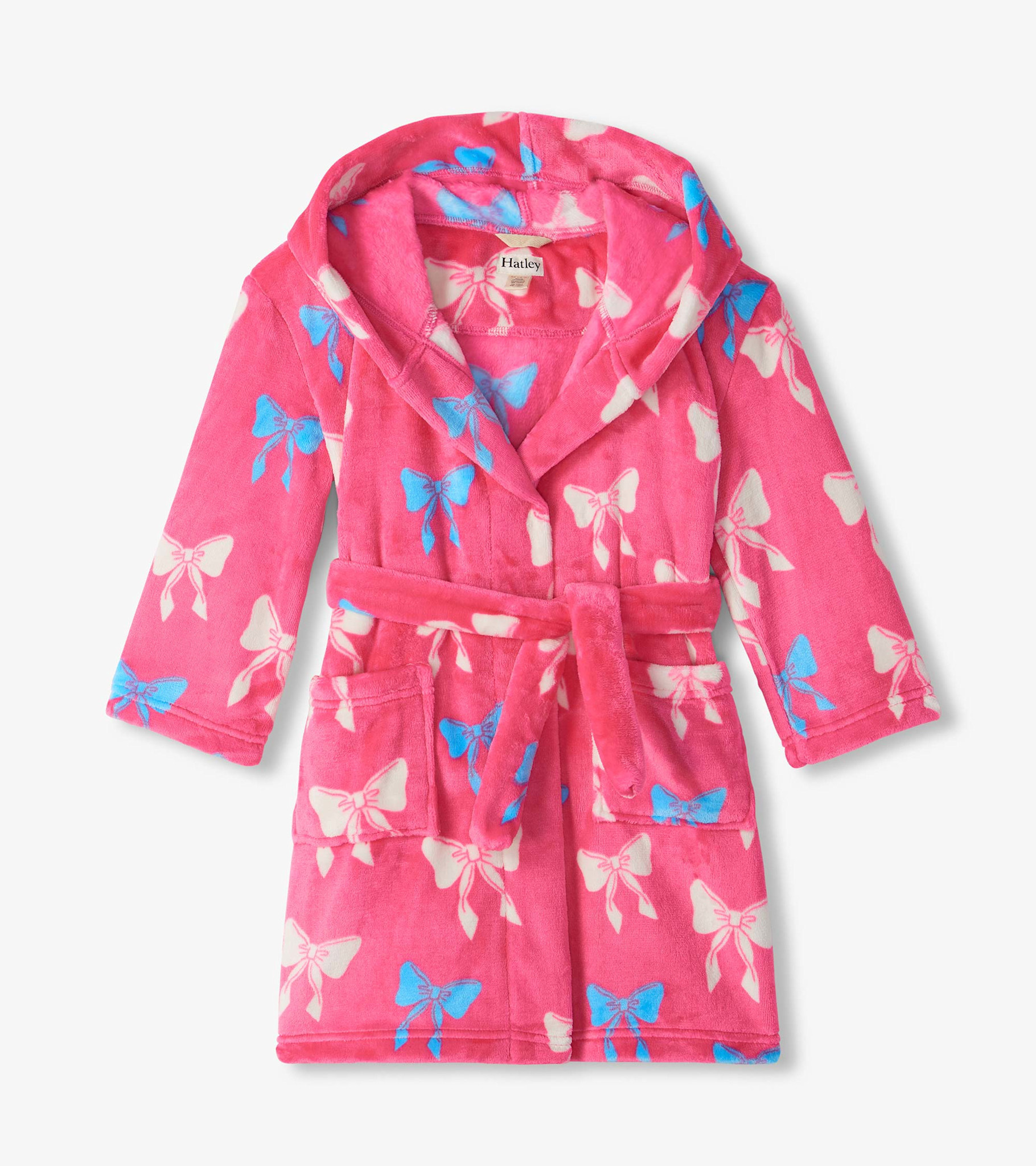 Hatley Hatley Big Big Bows Fuzzy Fleece Robe