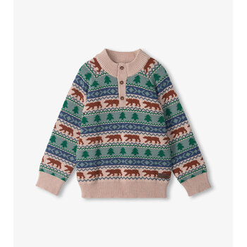 Hatley Hatley Big Bear Fair Isle Mock Neck Sweater