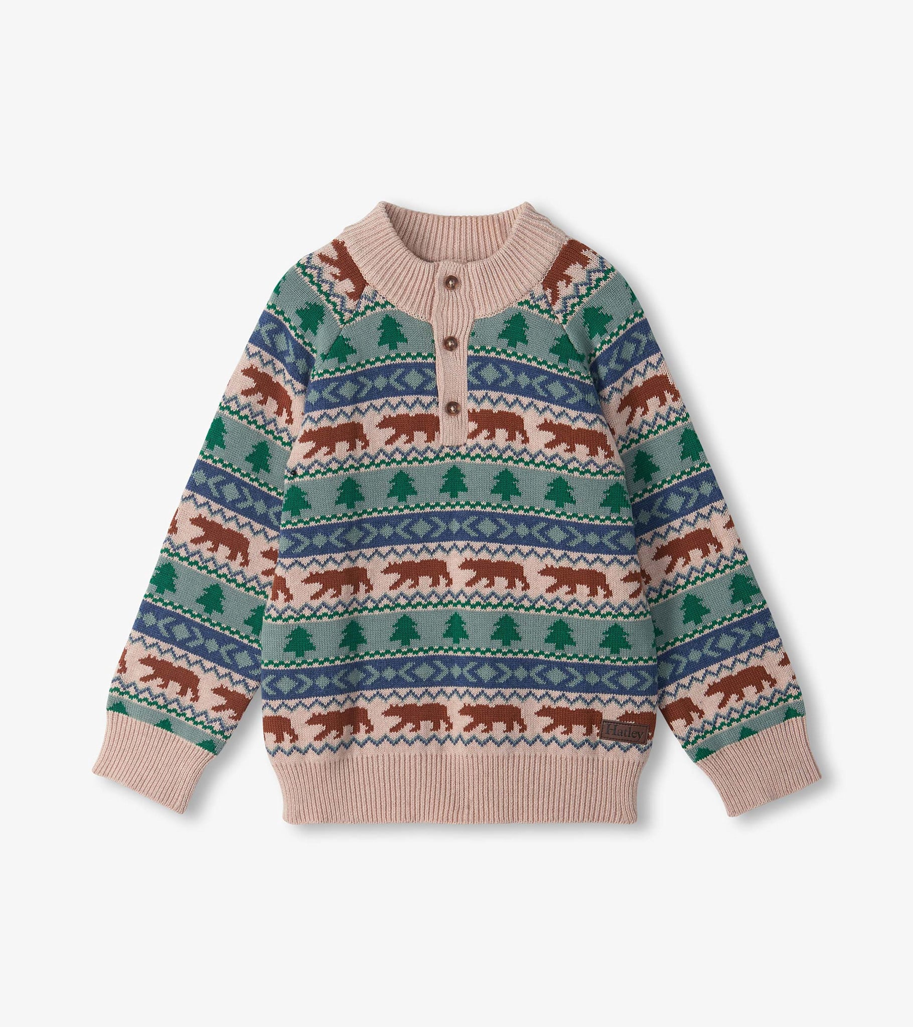 Hatley Hatley Big Bear Fair Isle Mock Neck Sweater