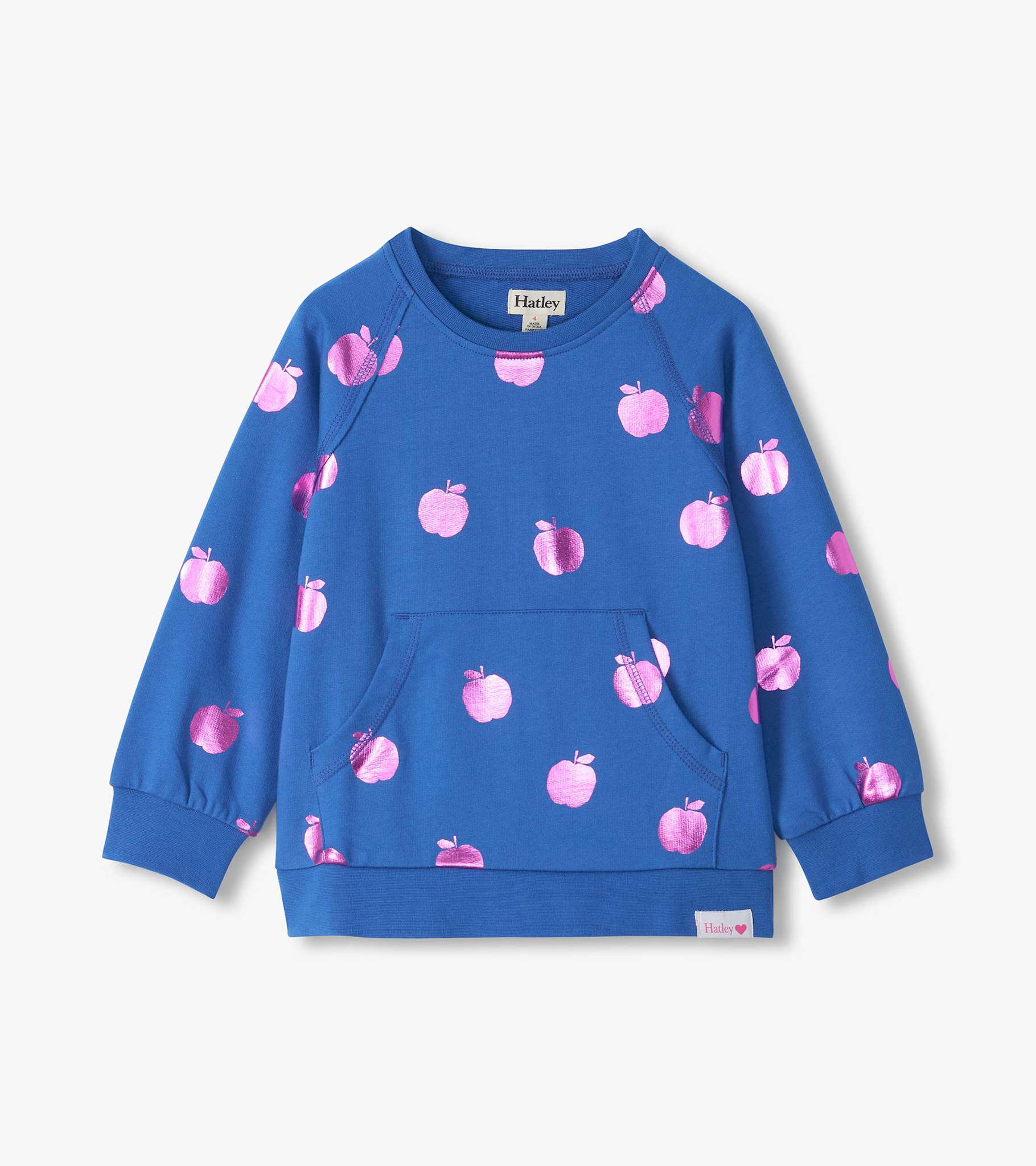 Hatley Hatley Foil Apples Raw Edge Pullover