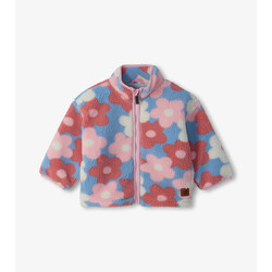 Hatley Hatley Big Flowers Mock Neck Faux Sherpa Jacket