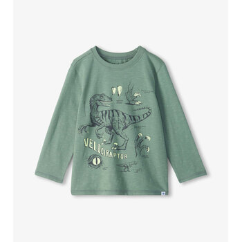 Hatley Hatley Velociraptor Glow In The Dark Crew Neck Tee