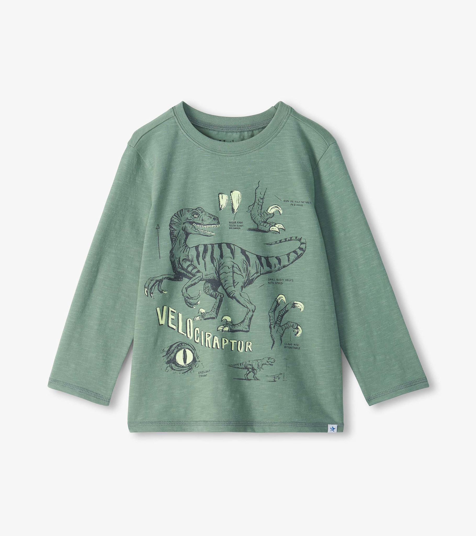 Hatley Hatley Velociraptor Glow In The Dark Crew Neck Tee