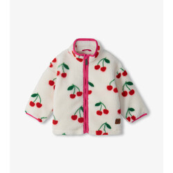 Hatley Hatley Cherries Mock Neck Faux Sherpa Jacket