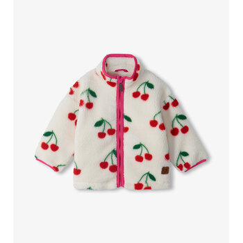 Hatley Hatley Cherries Mock Neck Faux Sherpa Jacket
