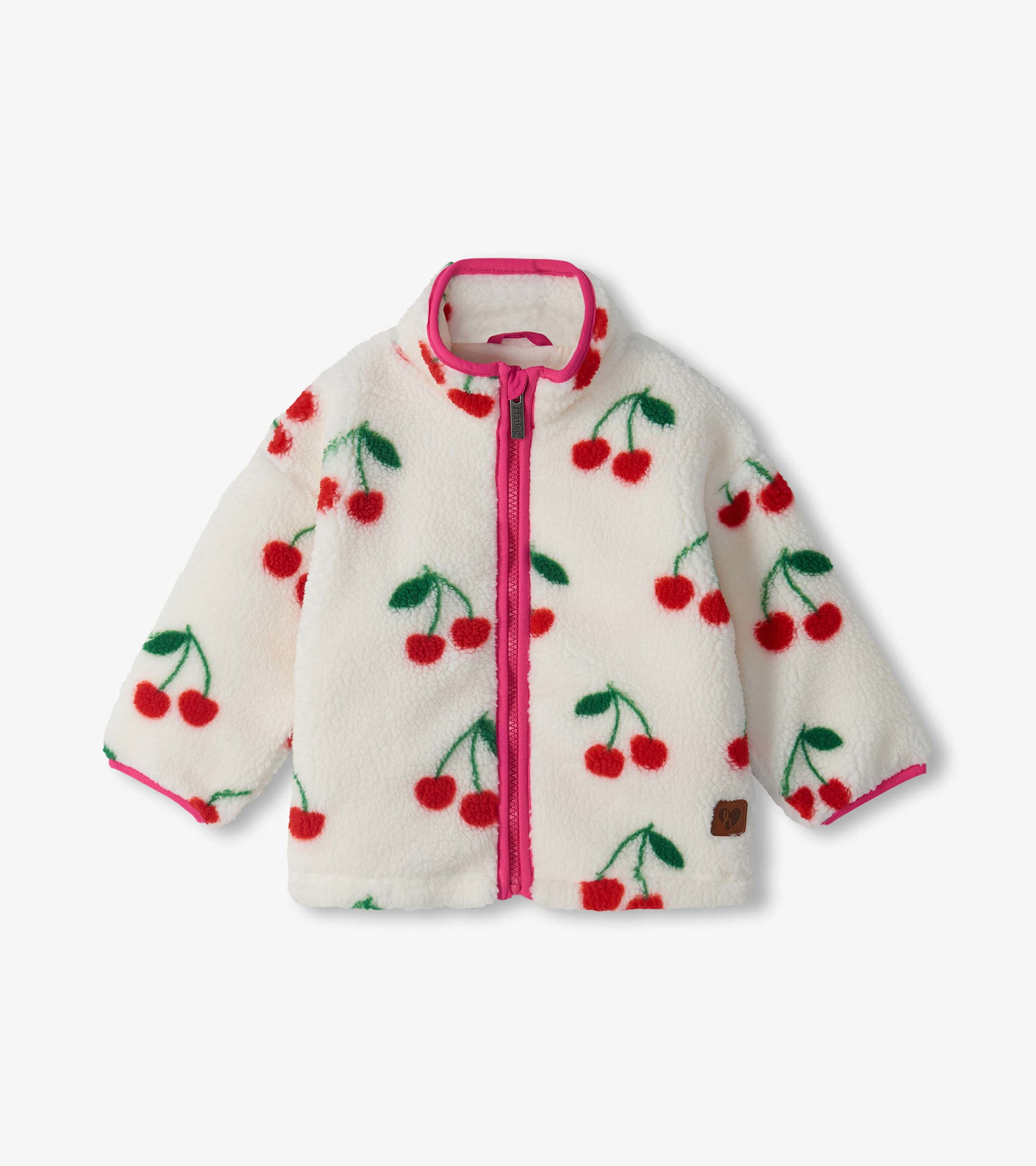Hatley Hatley Cherries Mock Neck Faux Sherpa Jacket