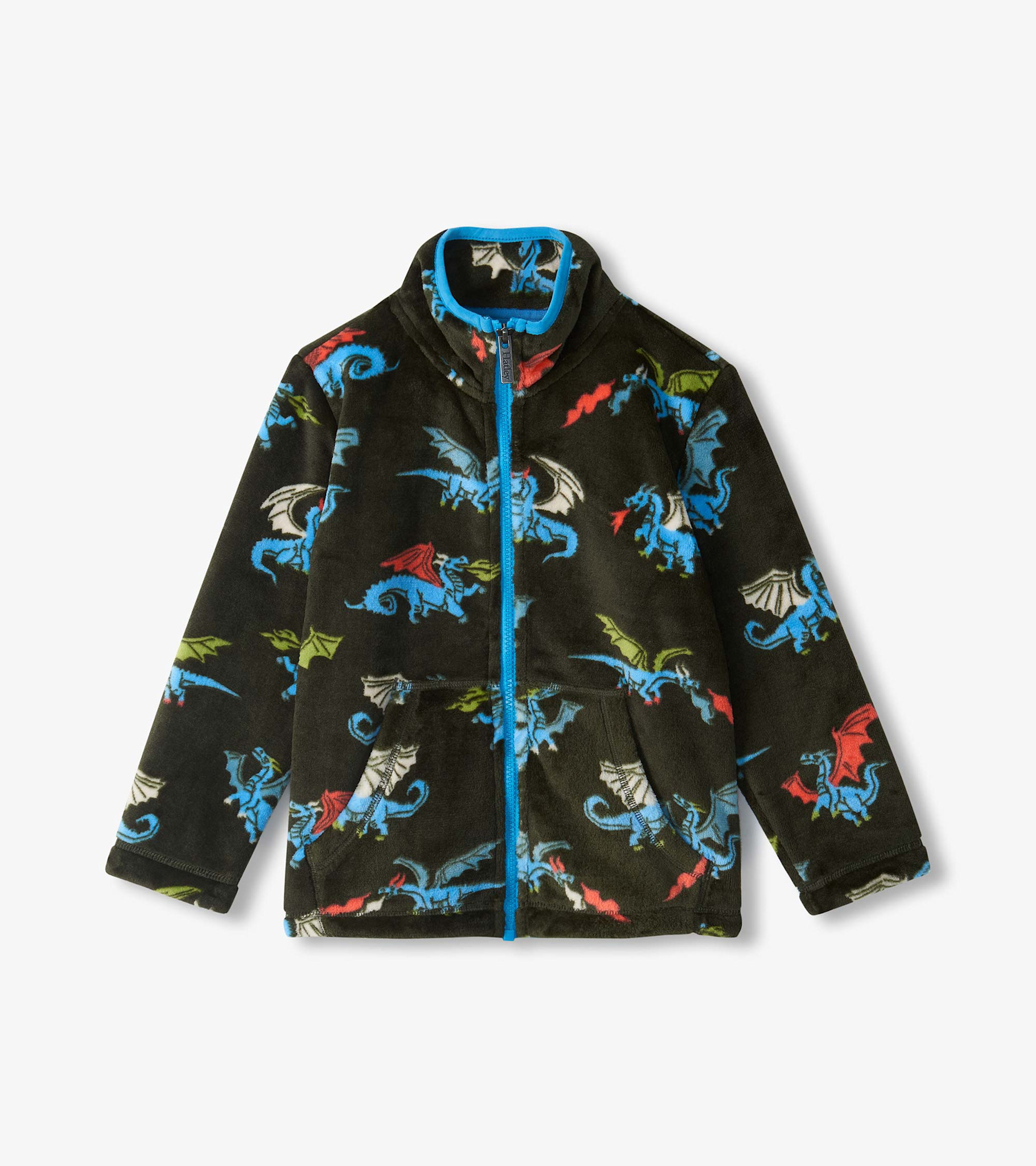 Hatley Hatley Fire Breathing Dragon Fuzzy Fleece Zip Up