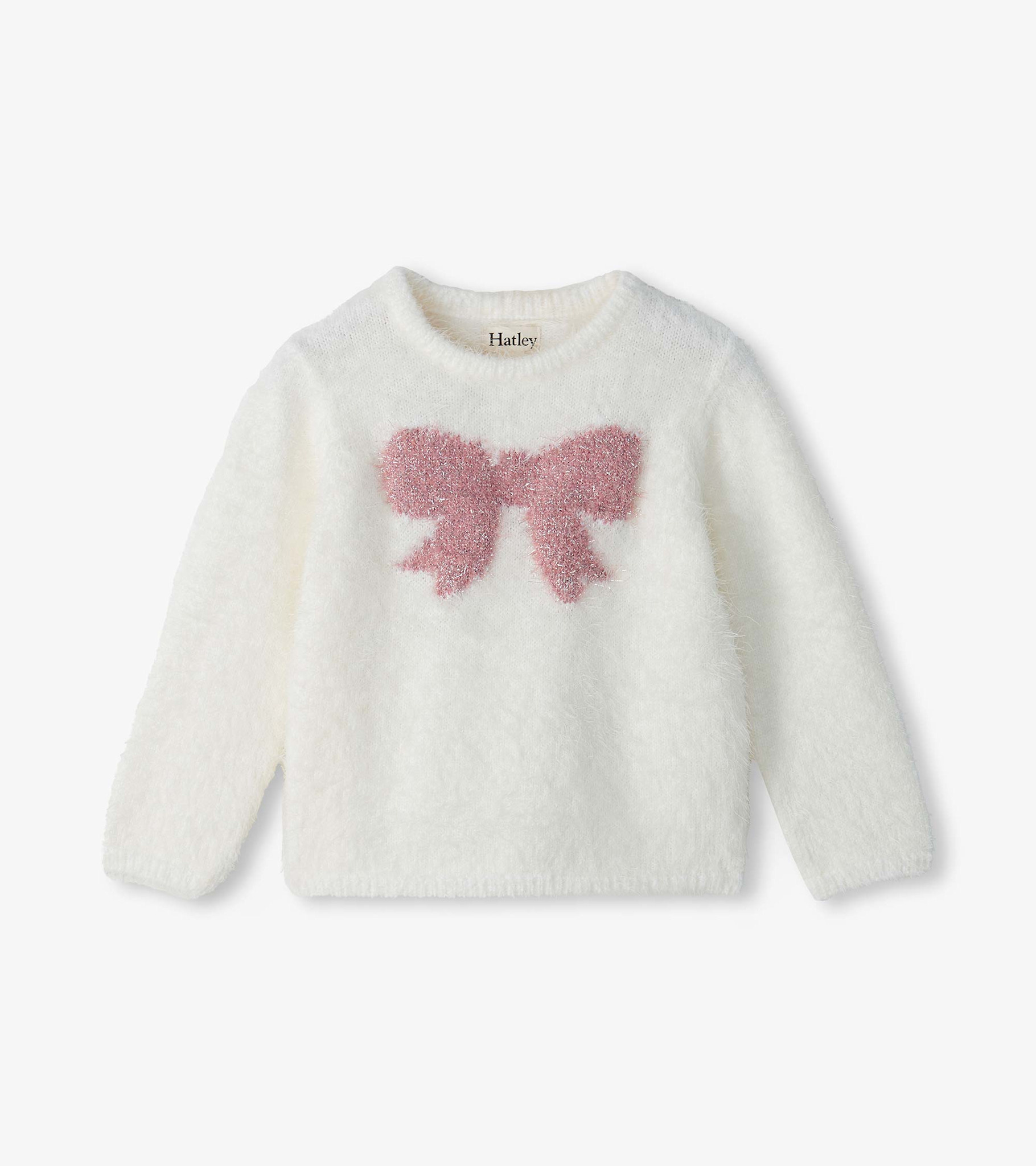Hatley Hatley Gardenia Pink Bow Furry Sweater