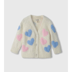 Hatley Hatley Jumbo Hearts Fuzzy Cardigan