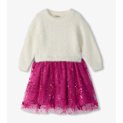 Hatley Hatley Starburst Sequins Fuzzy Mixed Dress