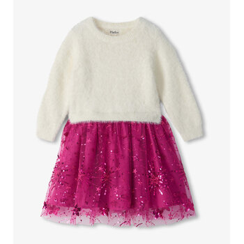 Hatley Hatley Starburst Sequins Fuzzy Mixed Dress