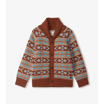 Hatley Hatley Woodsy Fair Isle Shawl Collar Cardigan