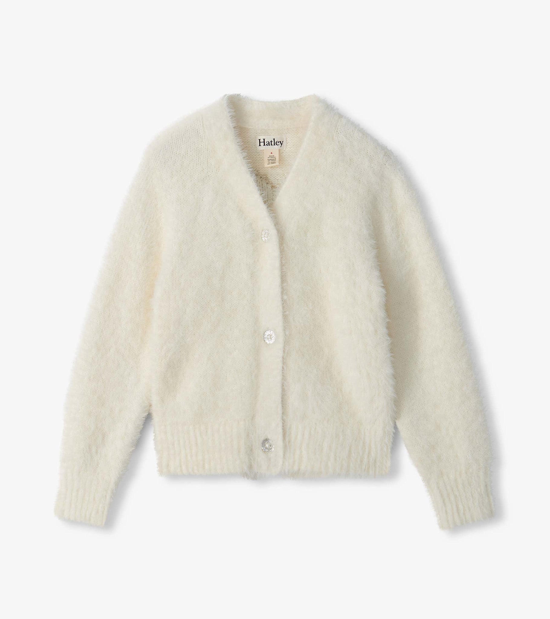 Hatley Hatley Gold Heart Fuzzy Shrunken Cardigan