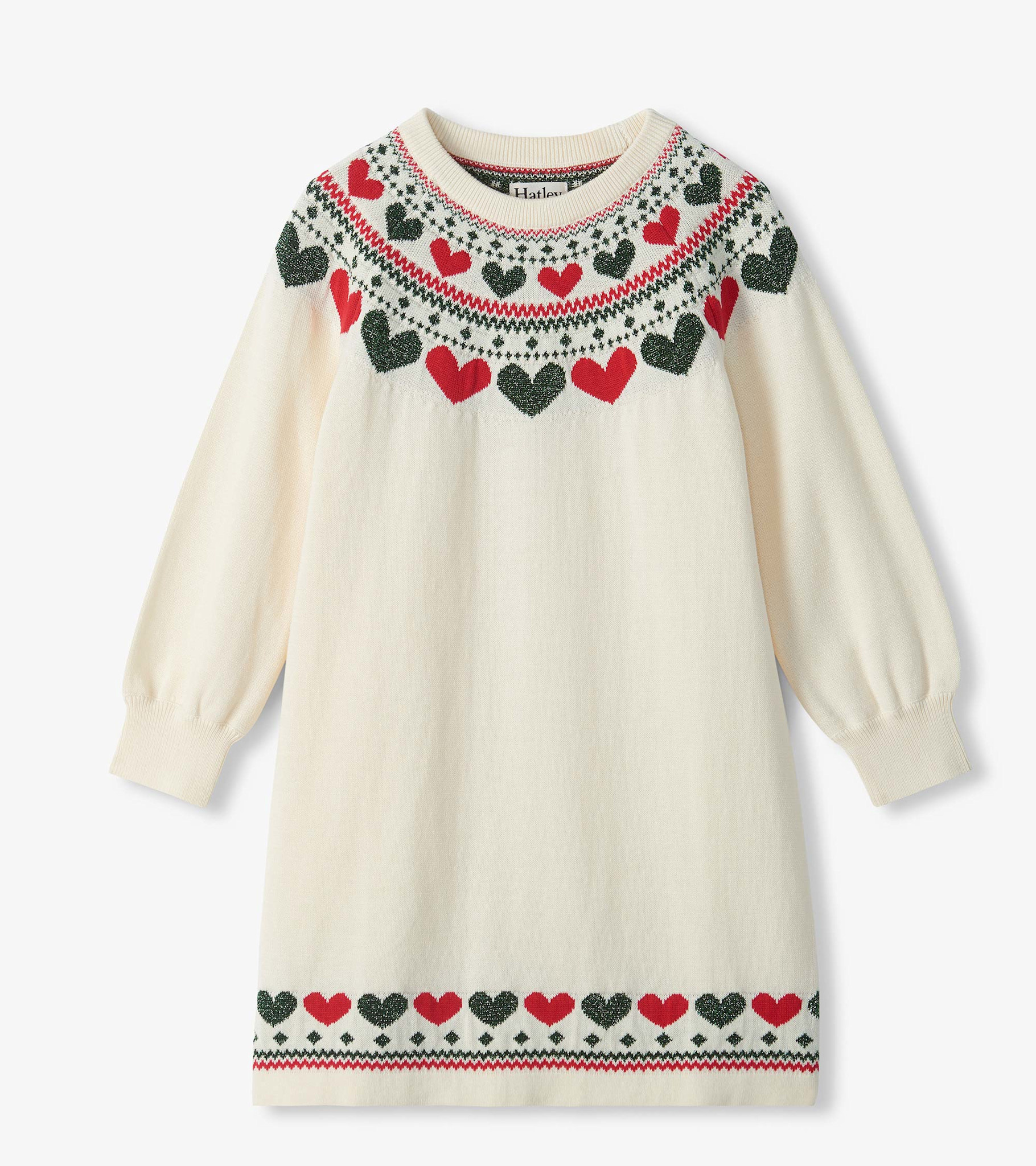Hatley Hatley Holiday Hearts Swing Sweater Dress