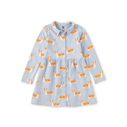 Tea Collection Tea Collared Long Sleeve Shirtdress