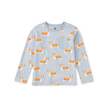 Tea Collection Tea Long Sleeve Printed Pocket Tee