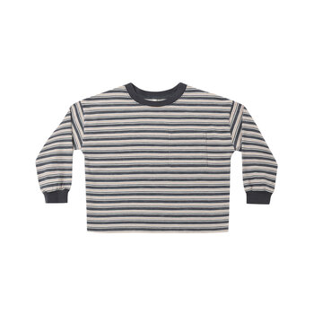 Rylee and Cru Rylee & Cru Blue Stripe Relaxed Long Sleeve Tee