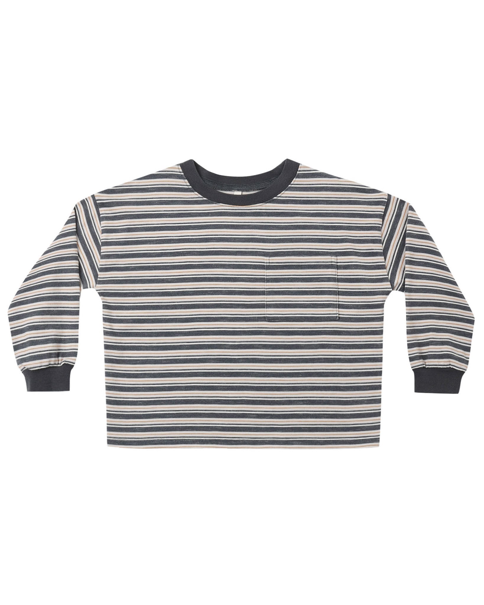 Rylee and Cru Rylee & Cru Blue Stripe Relaxed Long Sleeve Tee