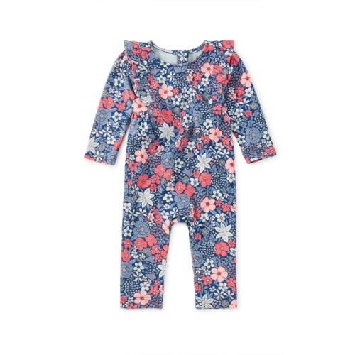 Tea Collection Tea Ruffle Shoulder Baby Romper