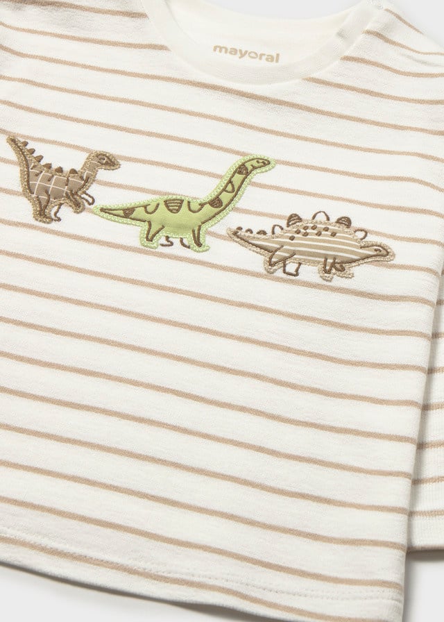 Mayoral Mayoral Stripe Dino Long Sleeve Tee