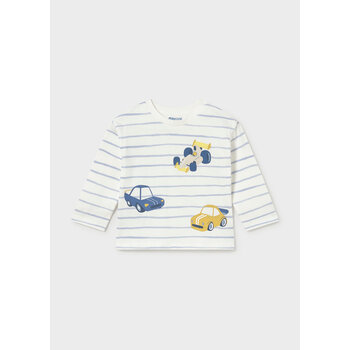 Mayoral Mayoral Stripe Car Long Sleeve Tee