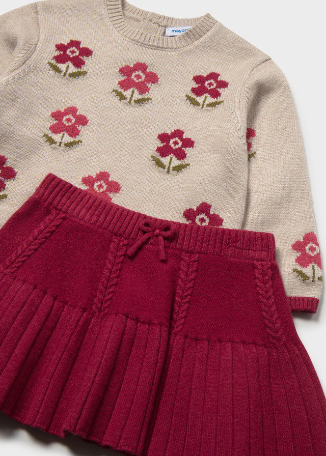 Mayoral Mayoral Floral Tricot Set