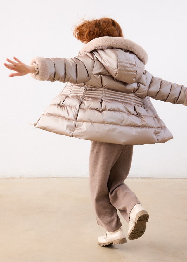 Mayoral Mayoral Metallic Faux Fur Puffer Jacket
