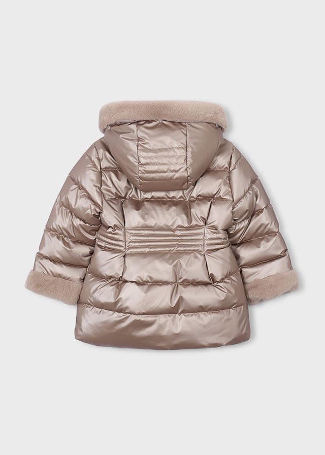 Mayoral Mayoral Metallic Faux Fur Puffer Jacket