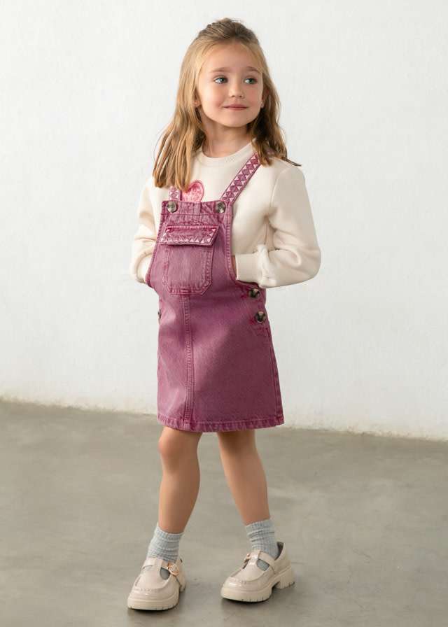 Mayoral Mayoral Embroidered Overall Dress