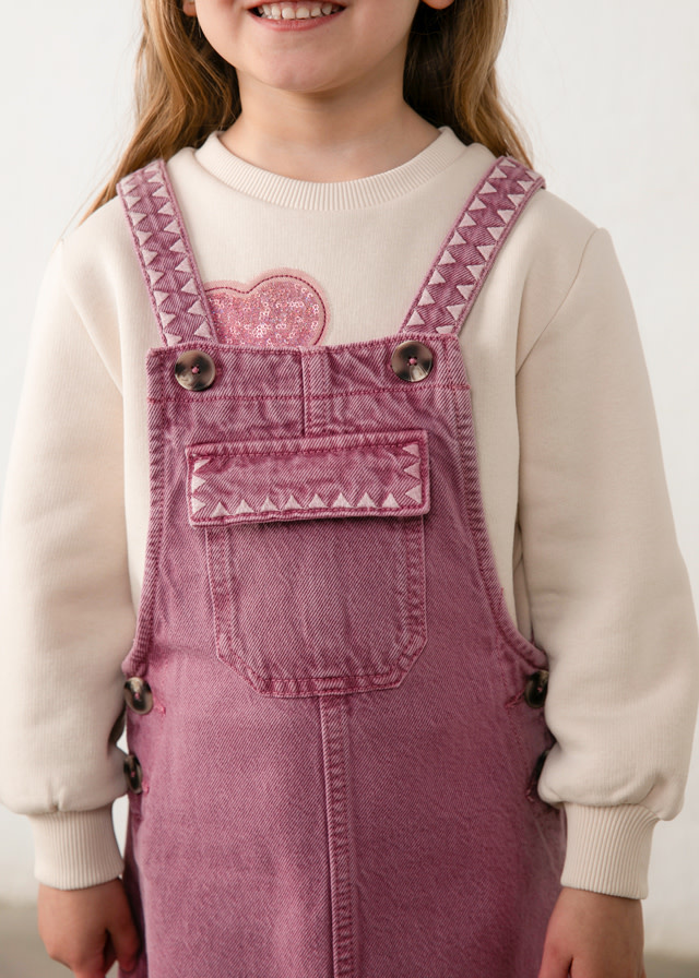 Mayoral Mayoral Embroidered Overall Dress