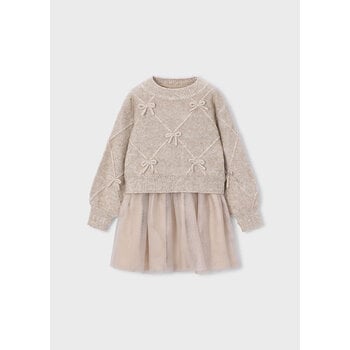 Mayoral Mayoral Bow Sweater Tulle Dress