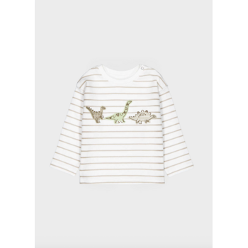Mayoral Mayoral Stripe Dino Long Sleeve Tee