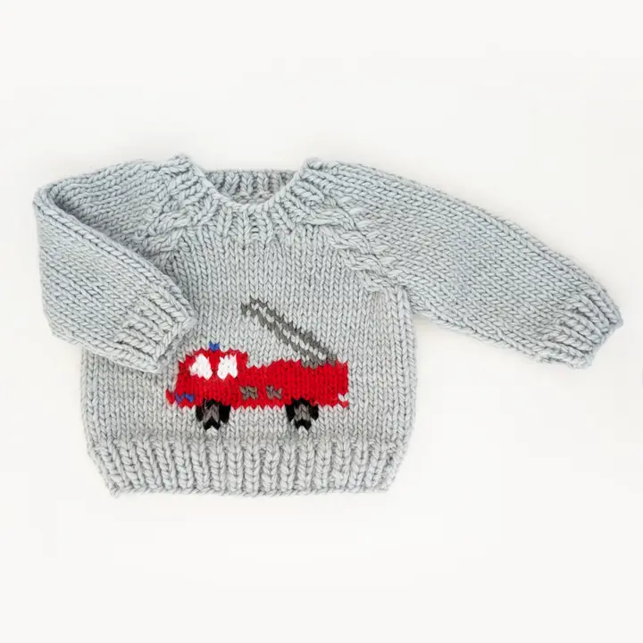 Huggalugs Huggalugs Fire Engine Crew Neck Sweater