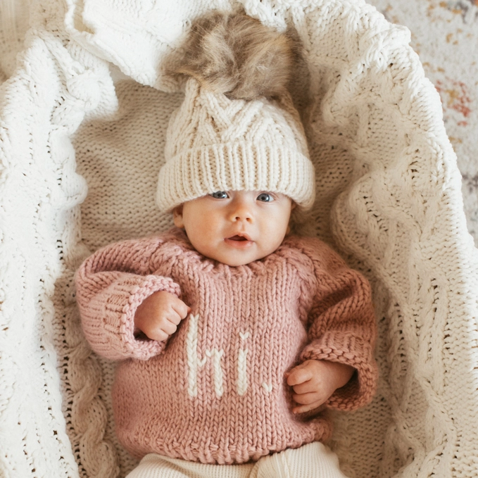 Huggalugs Huggalugs Hi. Rosy Crew Neck Sweater