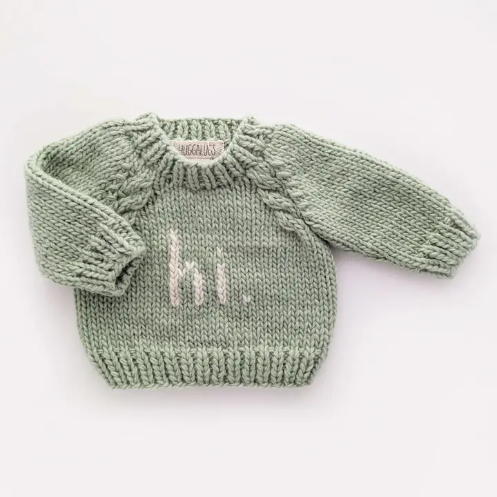 Huggalugs Huggalugs Hi. Sage Crew Neck Sweater