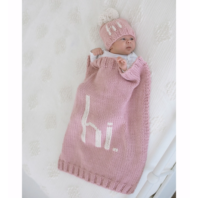 Huggalugs Huggalugs Hi. Rosy Hand Knit Beanie Hat