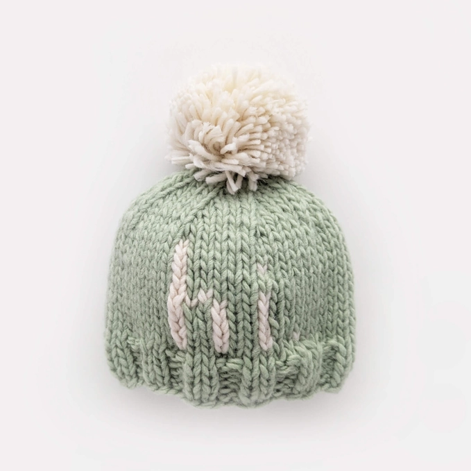 Huggalugs Huggalugs Hi. Sage Hand Knit Beanie Hat