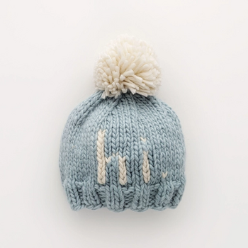 Huggalugs Huggalugs Hi. Surf Blue Hand Knit Beanie Hat